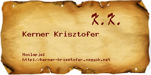 Kerner Krisztofer névjegykártya